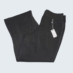 Lane Bryant The Allie Wide Leg Tailored Stretch Pants Grey Heathered 12R NWT